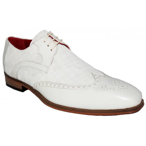 Emilio Franco 187 Bone Genuine Calf / Suede Leather Print Shoes.